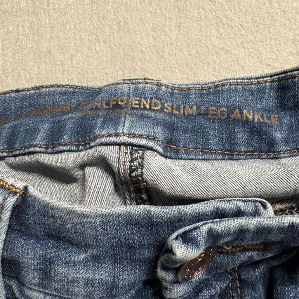 Chicos So Slimming Girlfriend Slim Leg Ankle Jeans Womens Size 0 Blue Denim