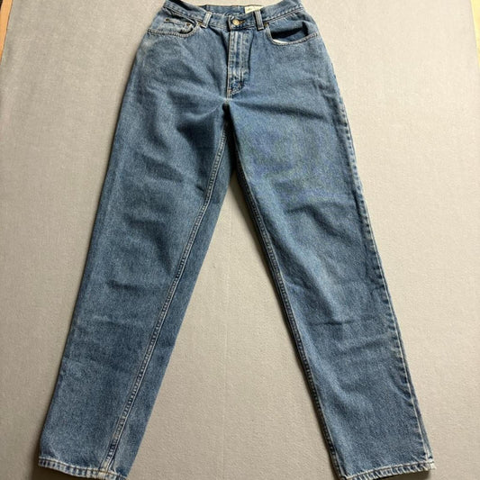 Eddie Bauer Vintage Mom Jeans Womens 10 Tall Blue Denim High Rise Straight Leg