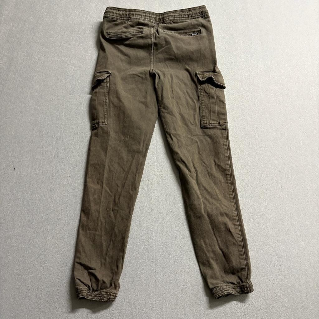 RSQ Cargo Jogger Pants Mens XL Brown Cotton Blend Stretch Elastic Waist Cuffed