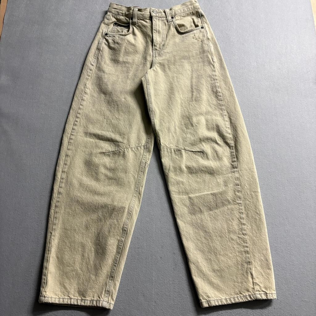 BDG Urban Outfitters Balloon Jeans Womens 26W Green Khaki High Rise Cinch Back