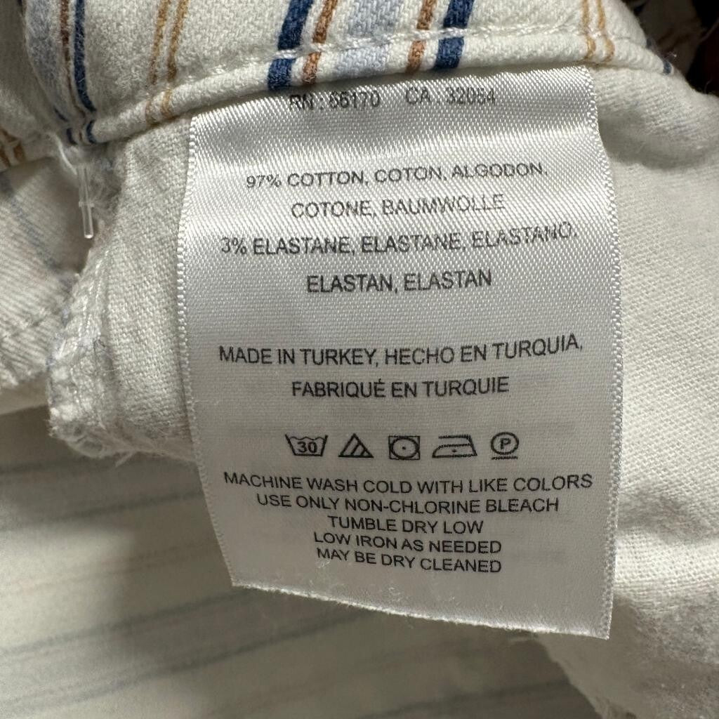 Pilcro and the Letterpress Anthropologie Striped High Rise Bootcut Jeans Size 27