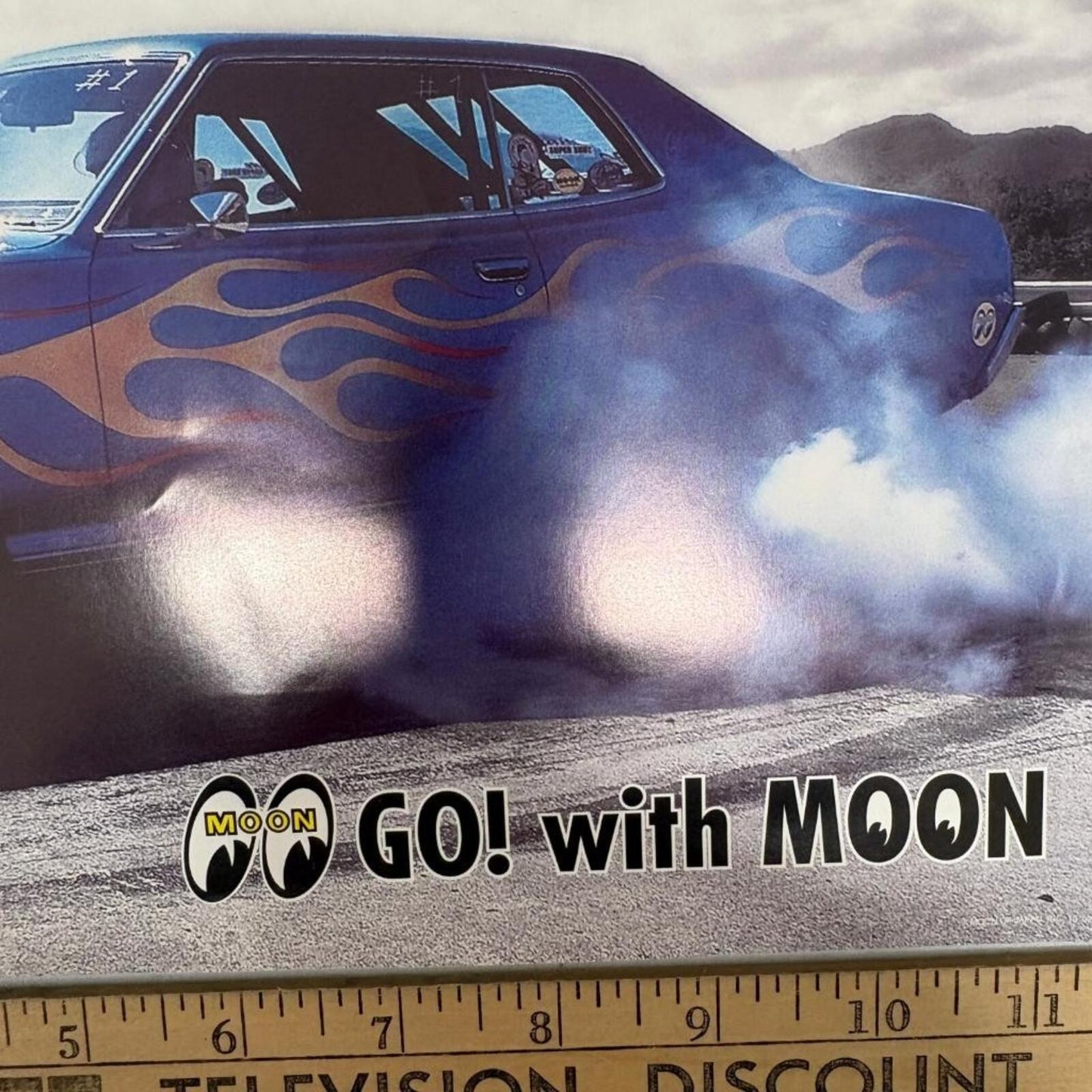 Mooneyes Dragster II Glory Rod 1971 Nissan Gloria Double Sided Poster 12x9