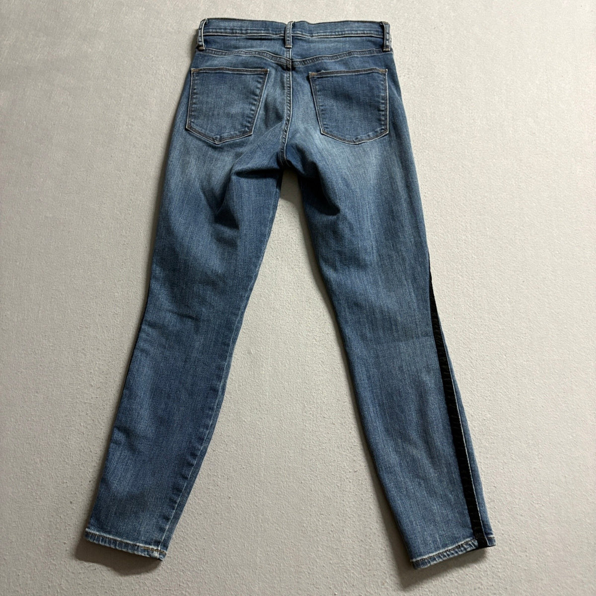 Gap 1969 True Skinny Super High Rise Jeans Womens 26R Blue Velvet Side Stripe