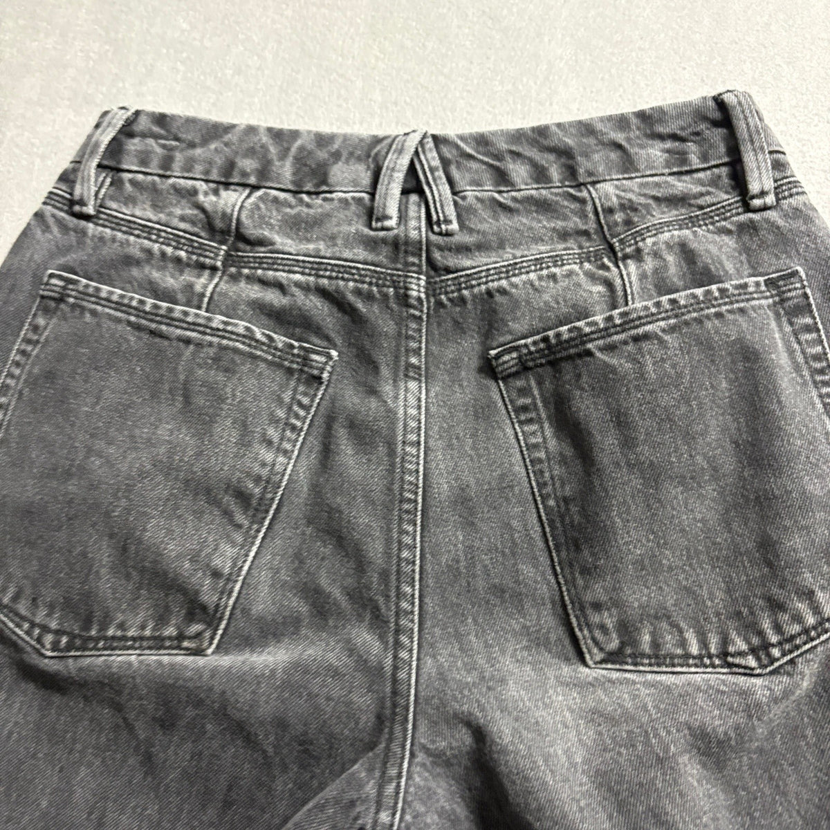 Good American Womens Jeans Size 2 26 Black High Rise Raw Hem Seamed Straight Leg