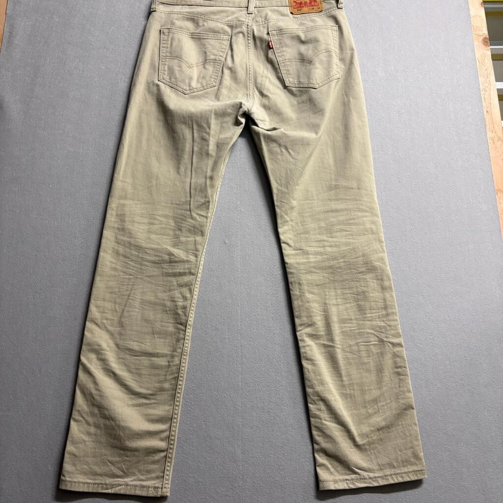 Levi's 514 Straight Fit Pants Mens 34x34 Khaki Tan Cotton Blend Stretch Chino