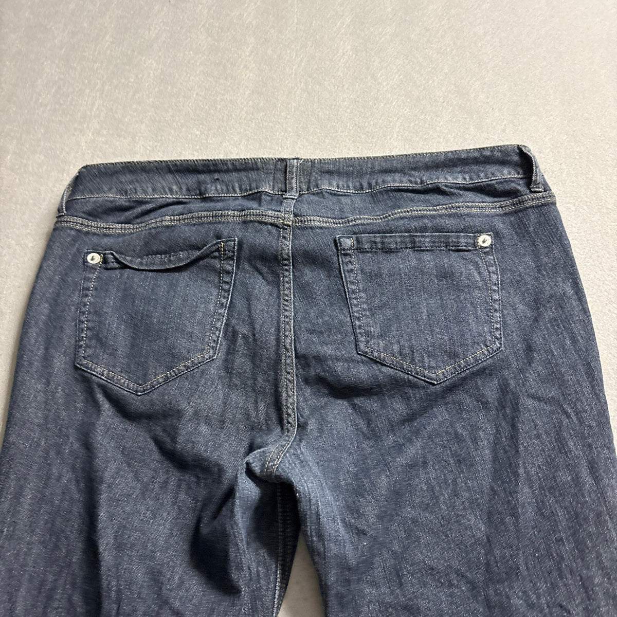 Twist Denim Womens Jeans Size 18 Blue Dark Wash Floral Trim Flare Bootcut