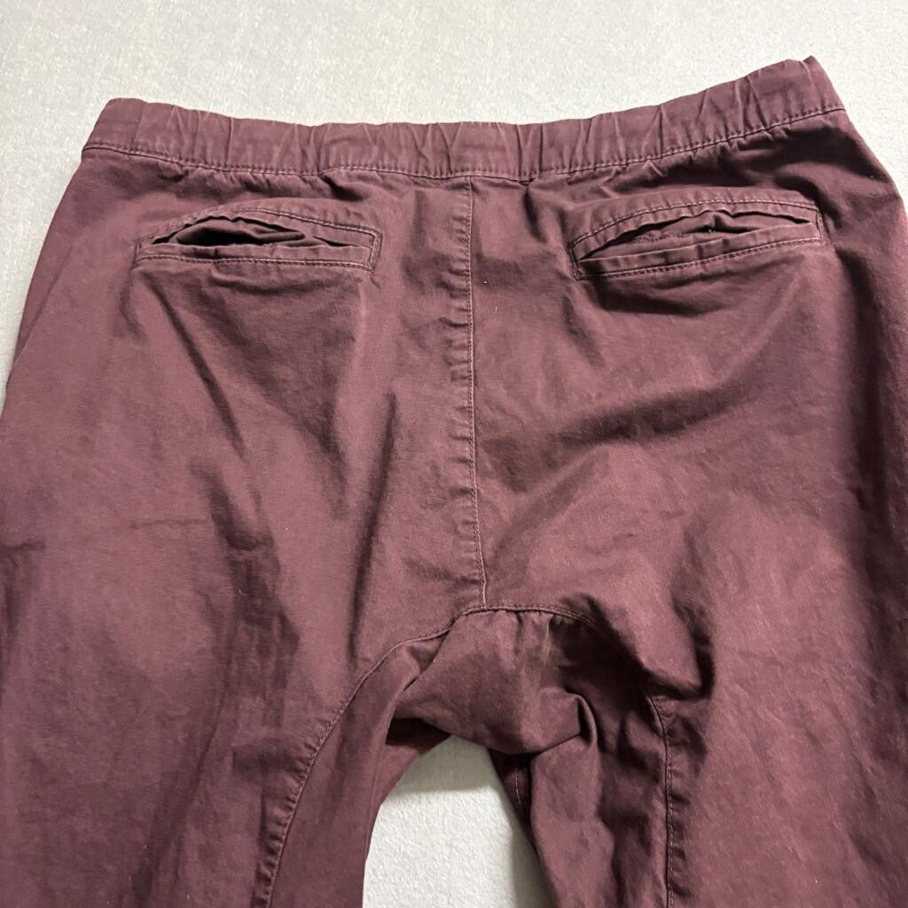 Cotton On The Cuffed Chino Pants Mens 34 Burgundy Maroon Joggers Stretch