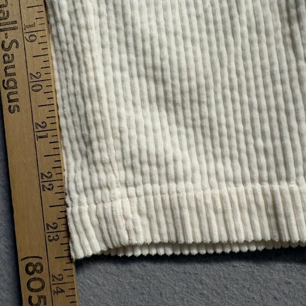 Moon River Corduroy Pants Womens Small Cream Ivory Belted Elastic Waist Cotton