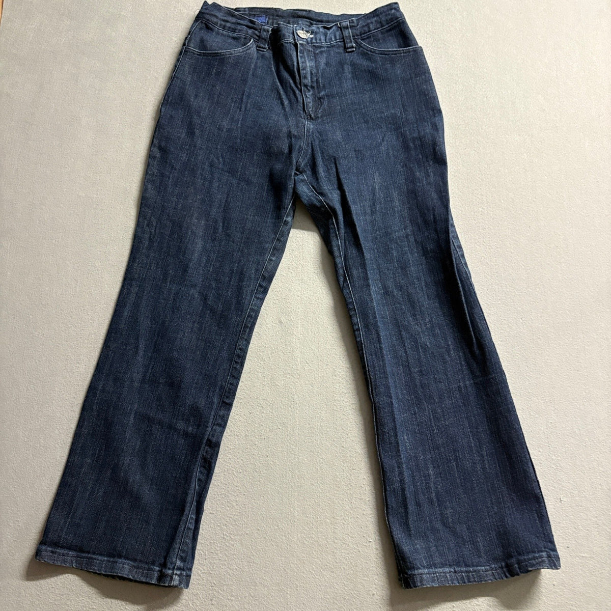 Rock & Republic Bootcut Jeans Womens 10 Blue Denim Embroidered Pocket Stretch