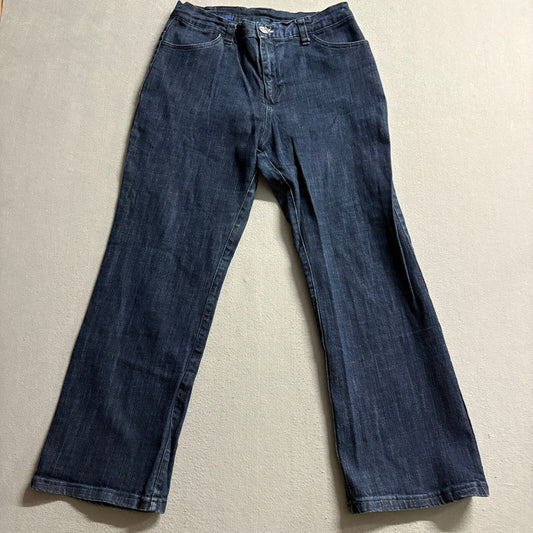 Rock & Republic Bootcut Jeans Womens 10 Blue Denim Embroidered Pocket Stretch