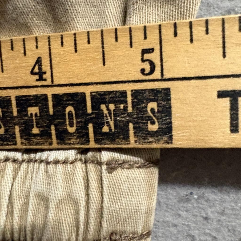Iron Co Mens Jogger Pants Size S Khaki Beige Cotton Blend Stretch Elastic Waist