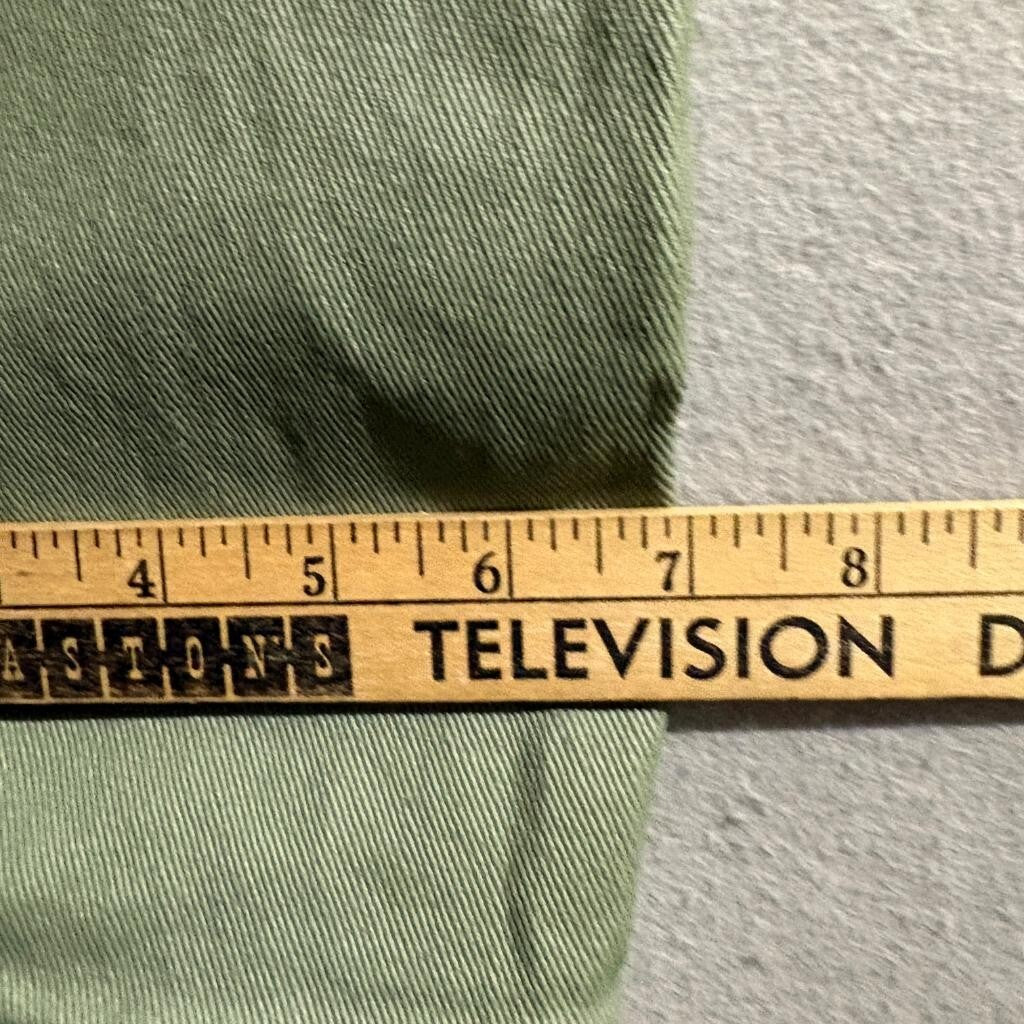 Forever 21 Slim Biker Jeans Mens 29 Olive Green Moto Ribbed Denim Pants