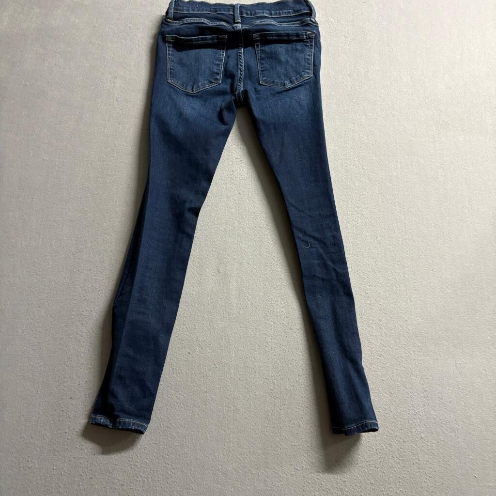 Frame Denim Le Skinny de Jeanne Crop Jeans Womens 24 Dark Wash Stretch Blue