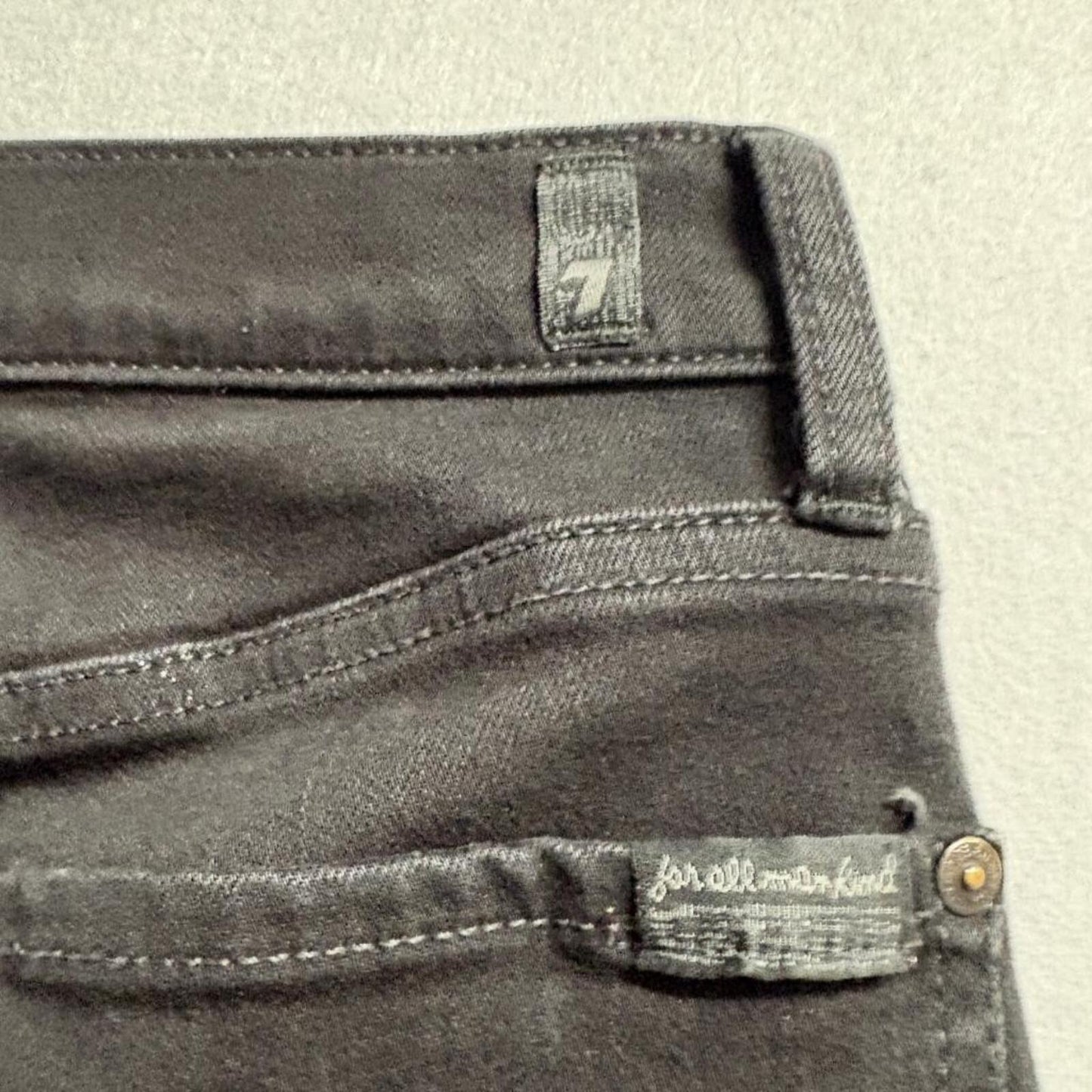 7 For All Mankind Slim Jeans Mens Size 30 Black Denim Pants Fits Like 29x29