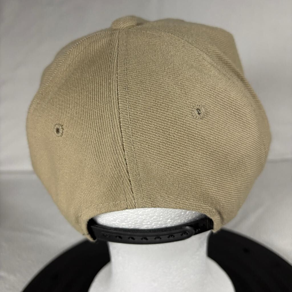 Vintage Nike Swoosh Snapback Hat Mens Tan Beige Green Under Visor Cap Boy Korea