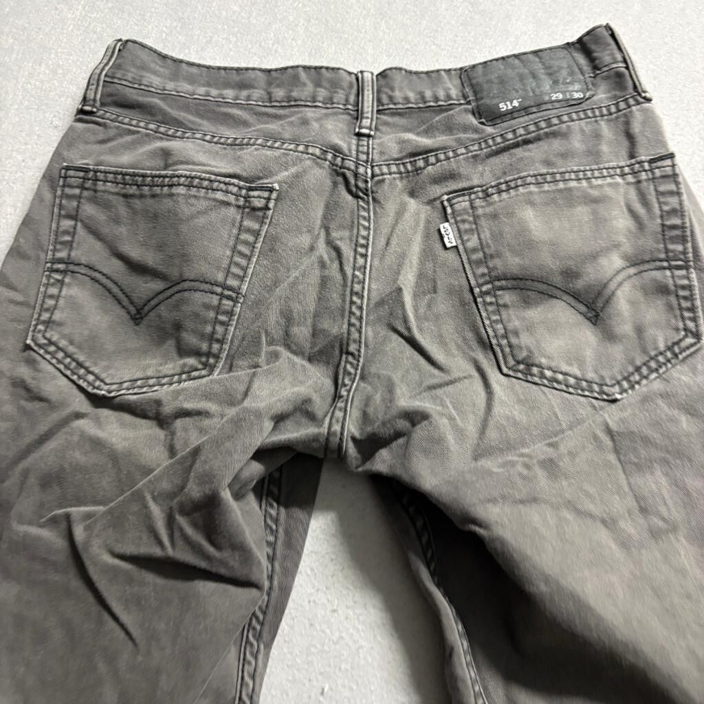 Levi's 514 Slim Straight Jeans Mens 29x30 Gray Denim Cotton Pants