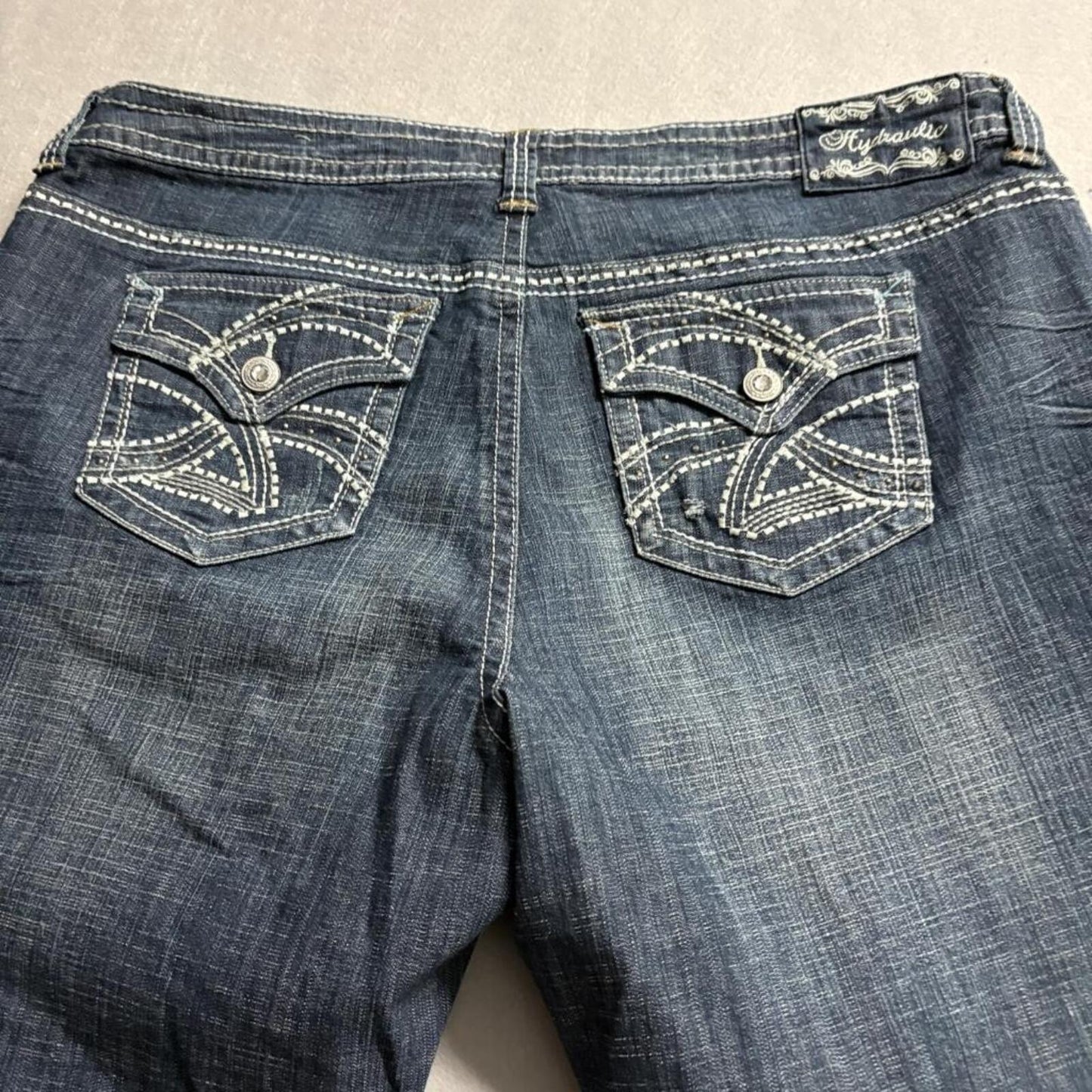 Hydraulic Gramercy Slim Bootcut Jeans Womens 20 Blue Denim Thick Stitch Stretch