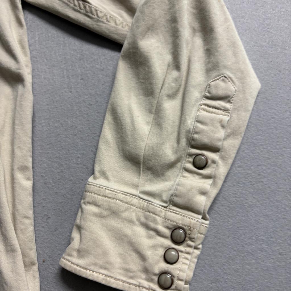 Blue Ranchwear Western Shirt Mens Small Beige Cotton Blend Snap Button Up