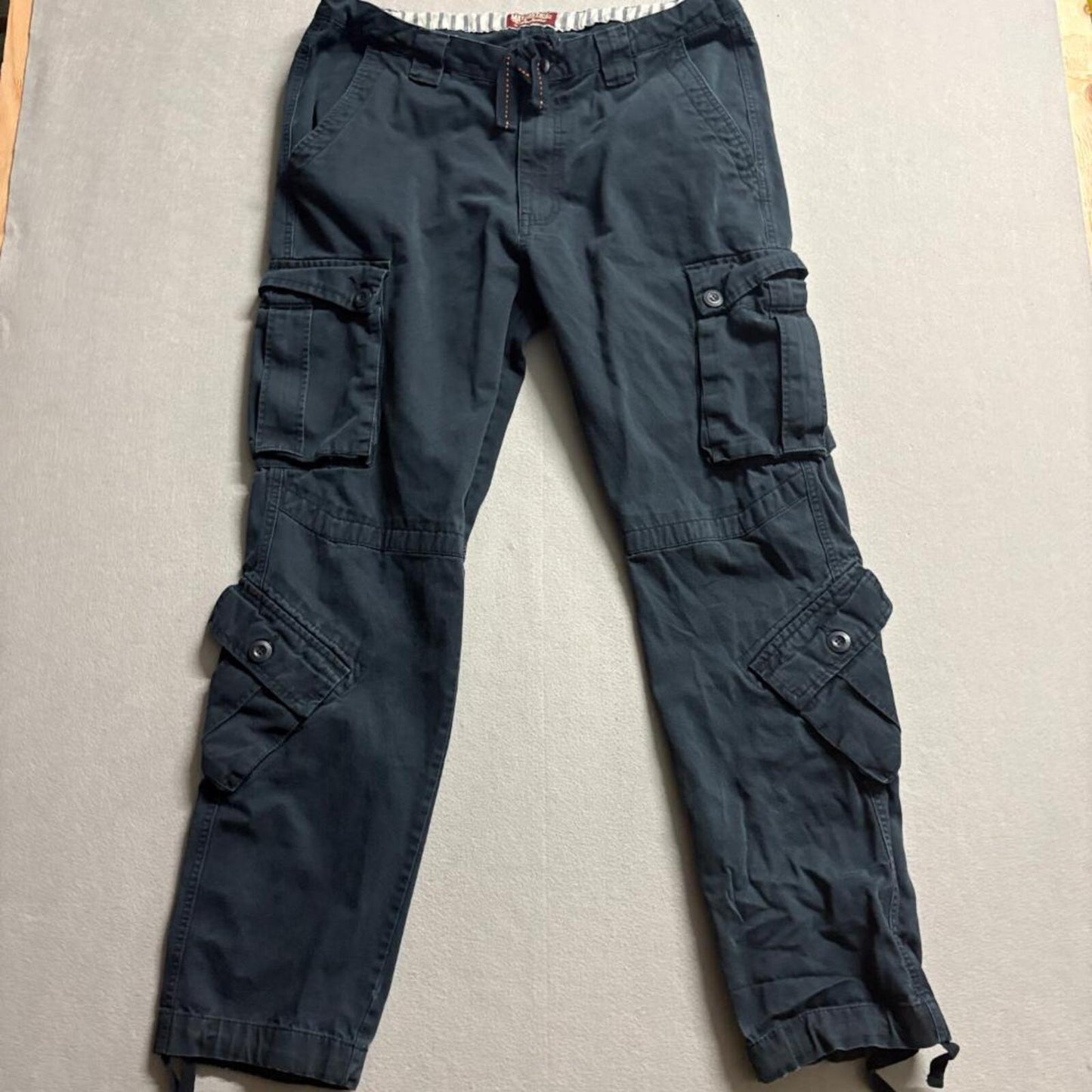 Matchstick Cargo Pants Mens 38 Black Cotton Multi Pocket Tactical Utility