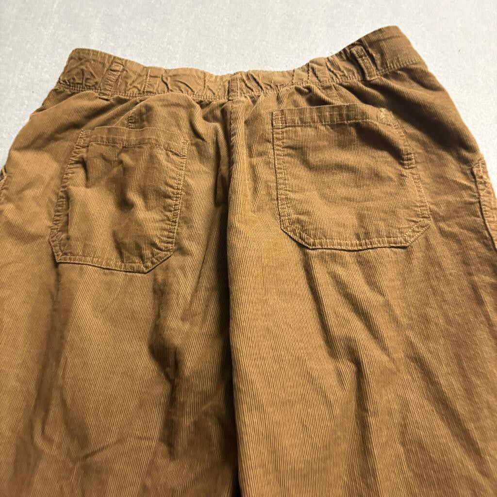 Max Studio London Corduroy Pants Womens 14 Brown Wide Leg Crop Cotton