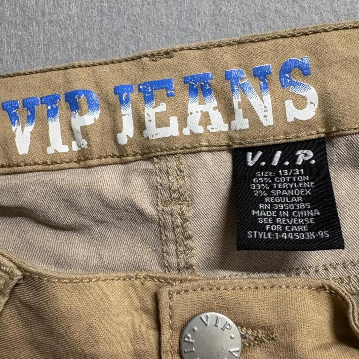 VIP Jeans Womens Cargo Pants Size 13/31 Khaki Brown Y2K Utility Wide Leg Stretch
