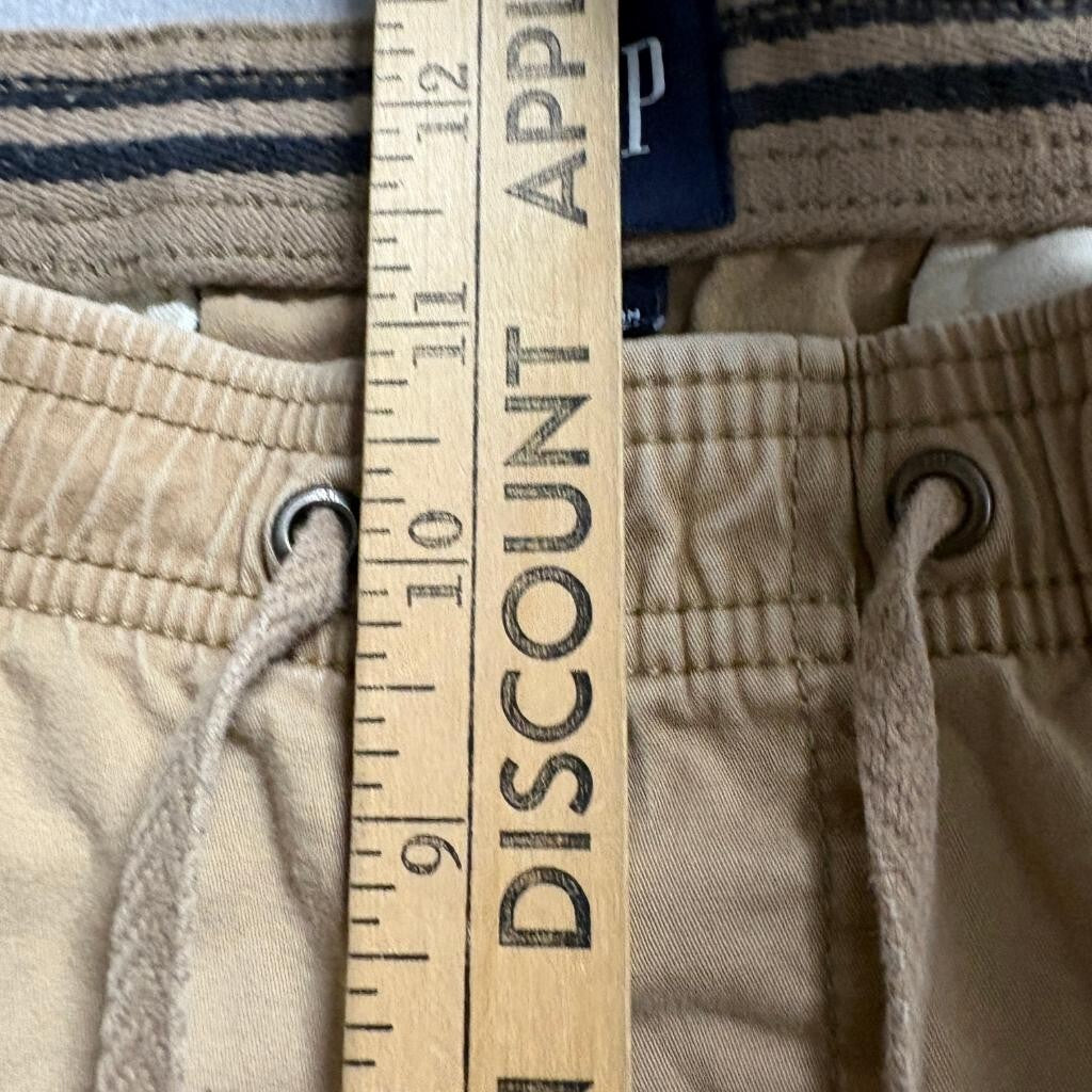 Gap Jogger Pants Mens Medium Khaki Tan Cotton Stretch Drawstring Elastic Waist