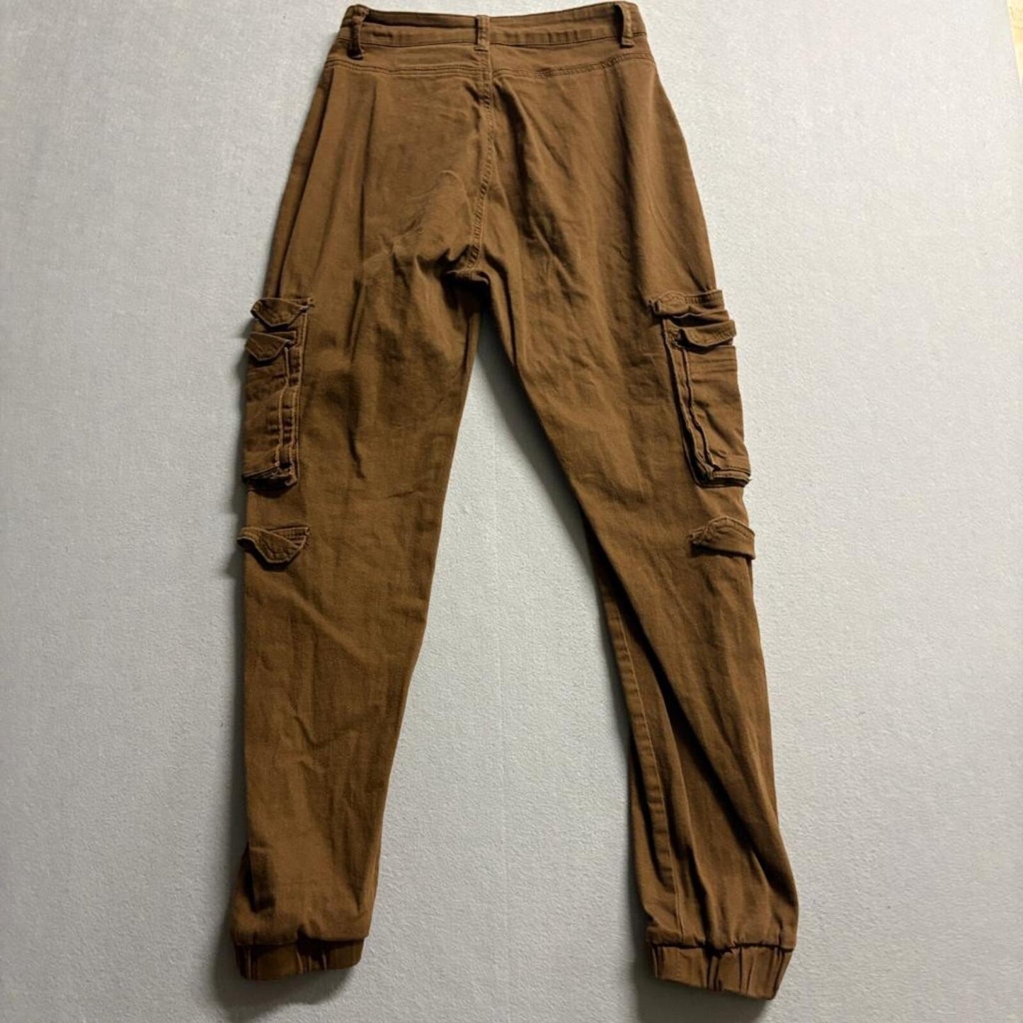 American Bazi Womens Cargo Jogger Pants Size S Brown High Rise Utility Stretch