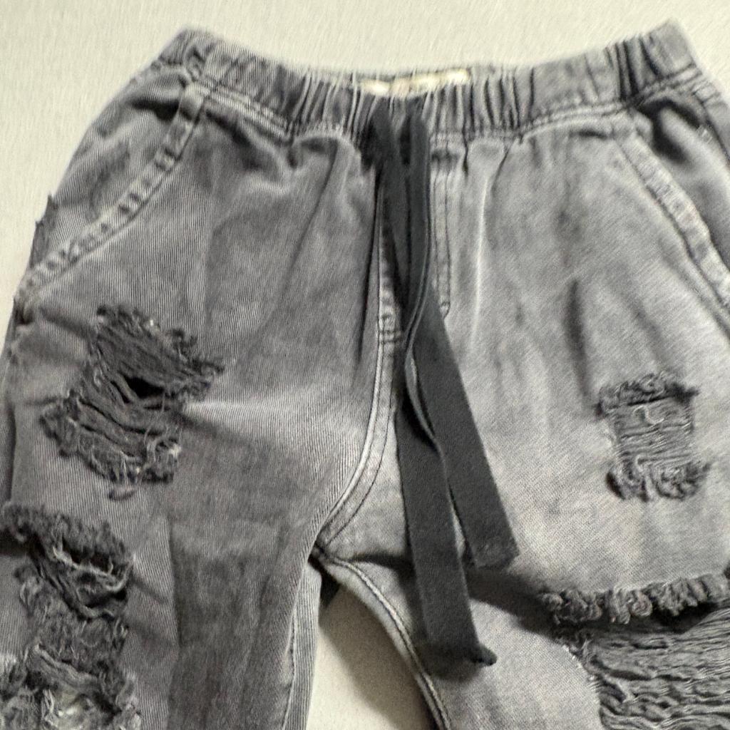 Supré Denim Distressed Jogger Jeans Womens Size 6 Gray Acid Wash Elastic Waist