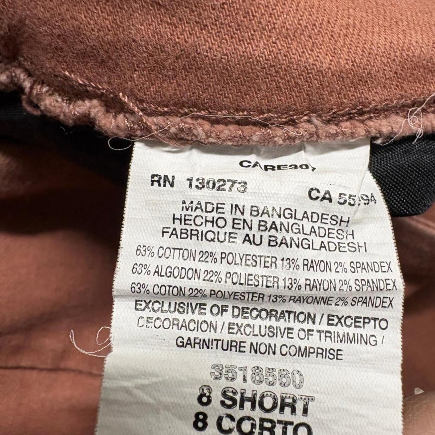 Lee Sculpting Slim Fit Slim Leg Pants Womens 8 Short Brown Pull On Stretch