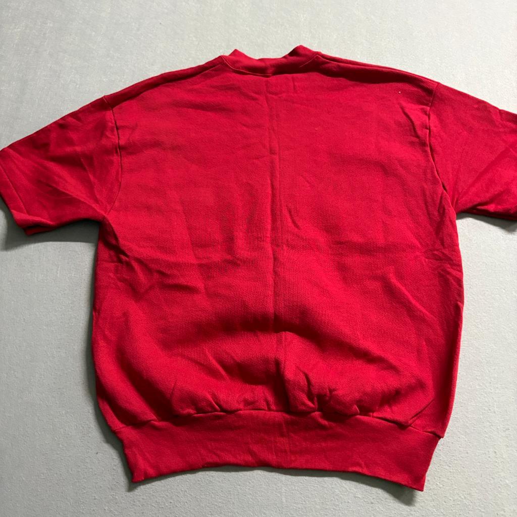 Vintage Fruit of the Loom Sweatshirt Mens XL Red Short Sleeve Blank USA Made