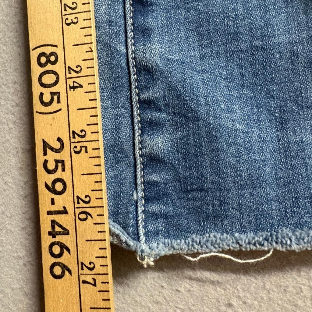 Wash Lab Denim Wide Leg Jeans Womens Size 24 Blue Raw Hem Side Slit High Rise