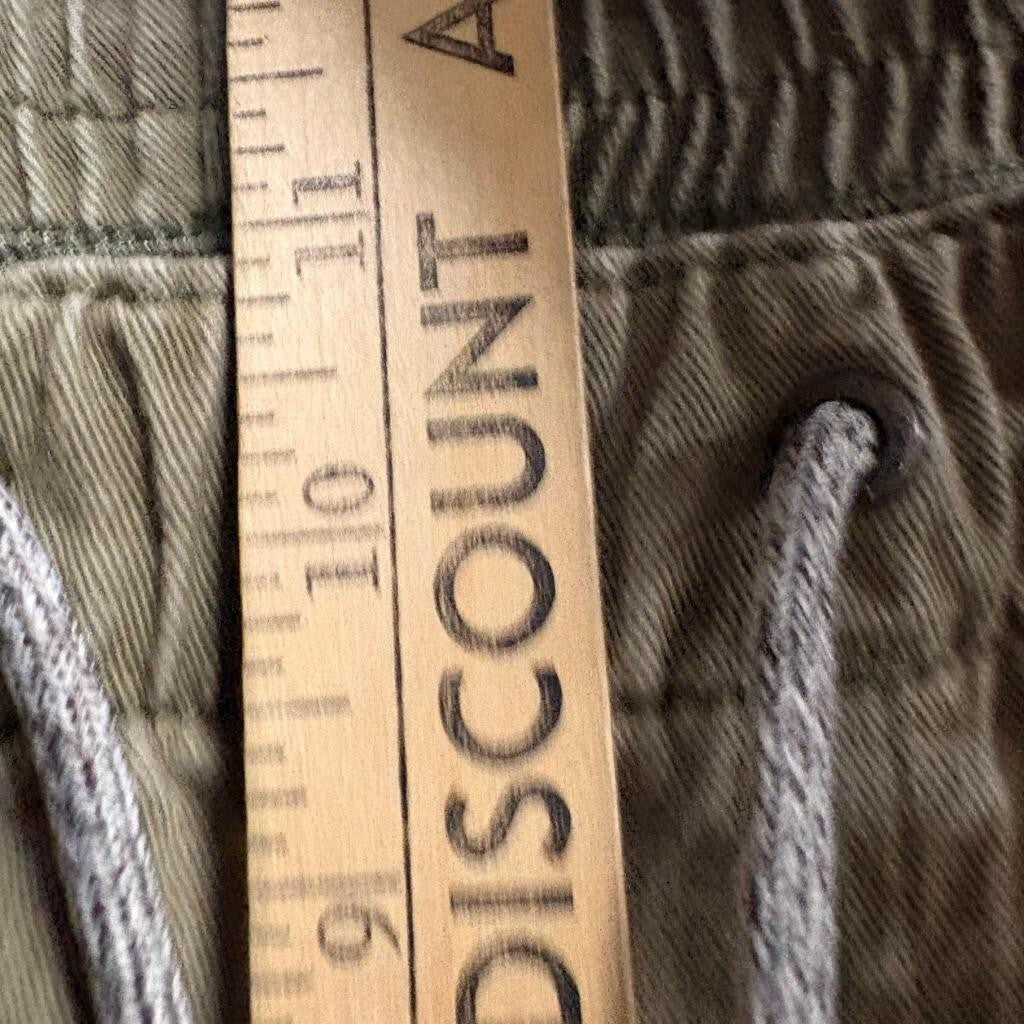 Freeworld Mens Jogger Pants Large Olive Green Cotton Twill Elastic Waist
