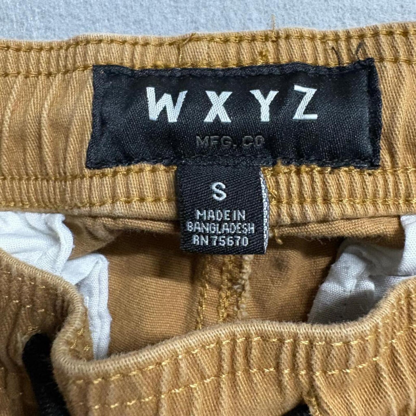 WXYZ MFG CO Cargo Jogger Pants Mens Small Brown Cotton Stretch Elastic Waist