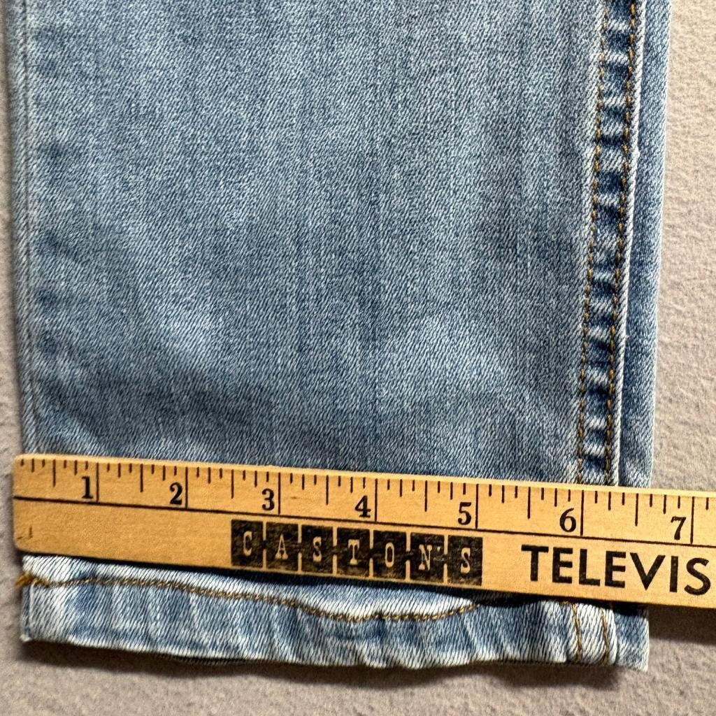 Levi's 514 Boys Jeans Size 14 Reg Blue Denim Distressed Straight Leg Adjustable