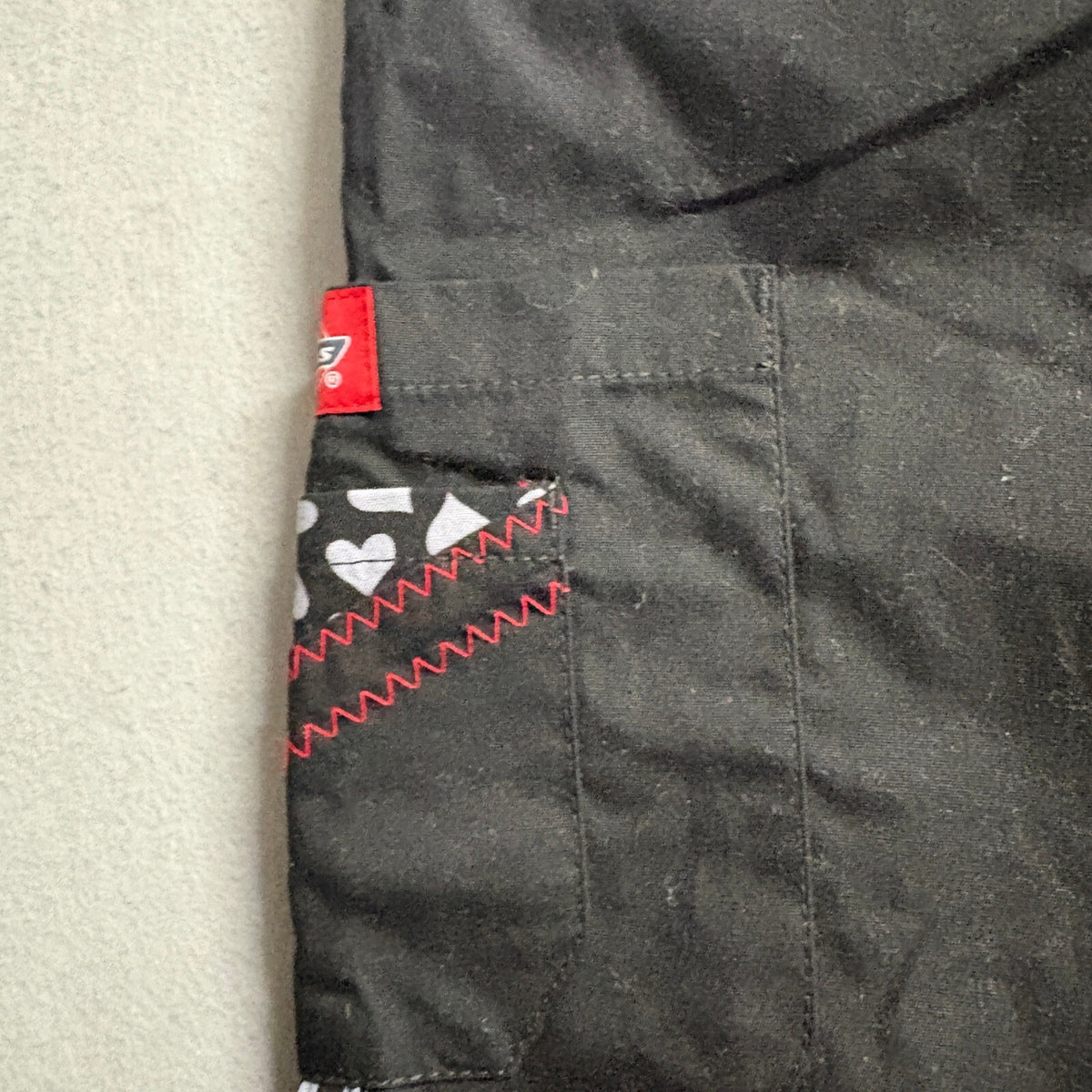 Dickies Medical Scrub Pants Womens Medium Black Heart Trim Cargo Pockets 82010