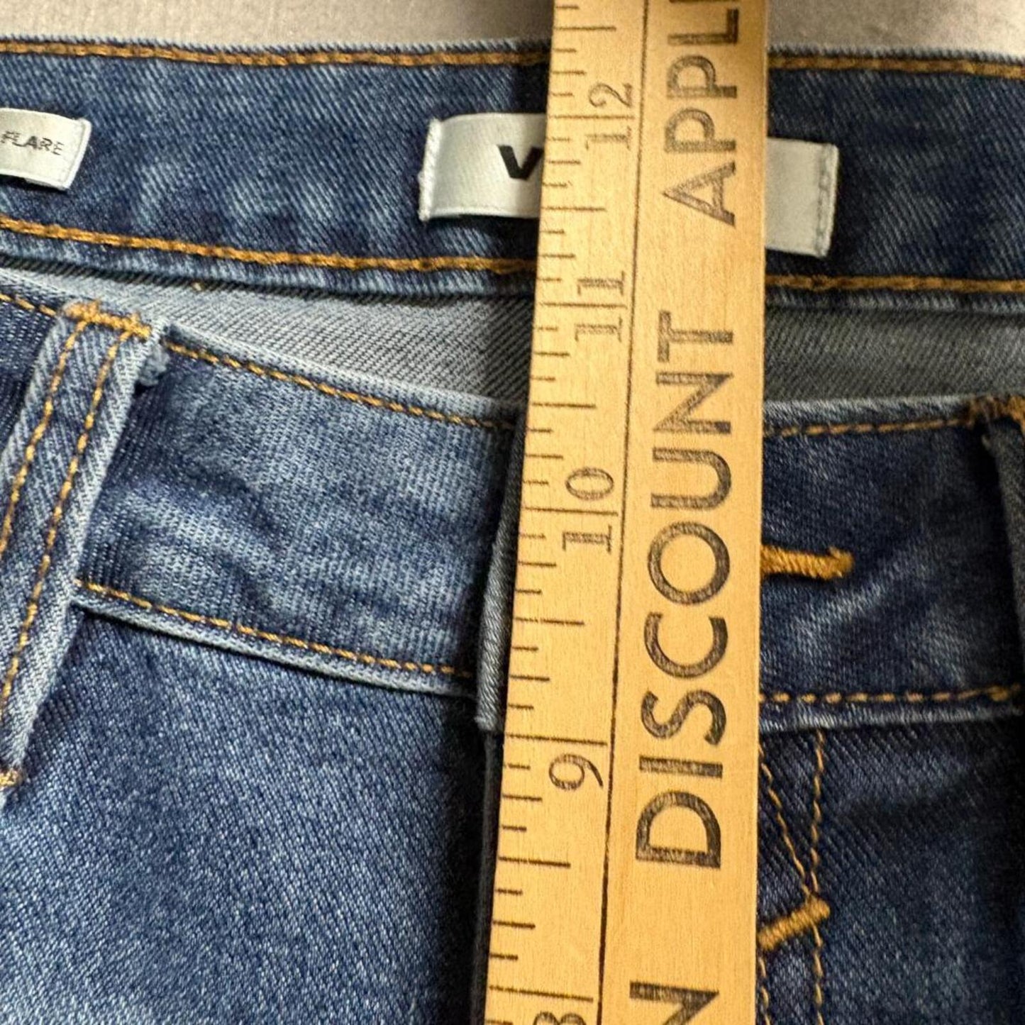 Vigoss High Rise Flare Jeans Womens Size 30 Blue Denim Stretch Wide Leg