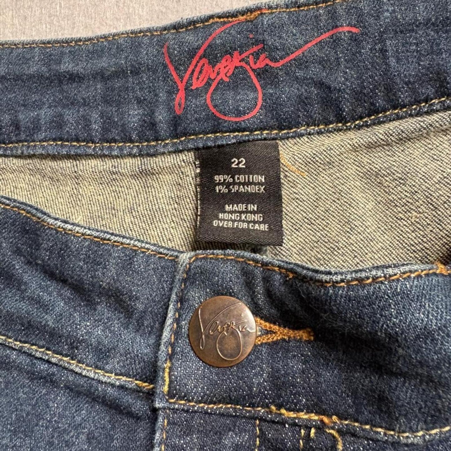Venezia Jeans Womens Plus Size 22 Blue Denim Distressed Bootcut Flare Stretch