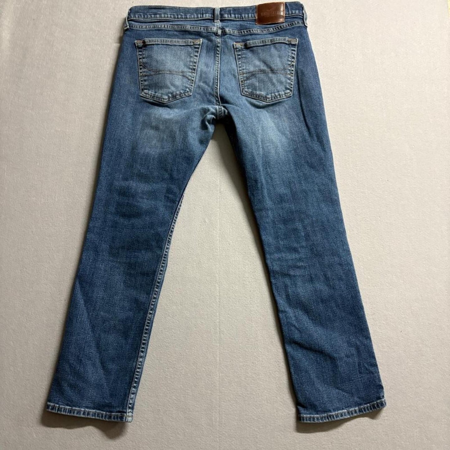Hollister Epic Flex Slim Straight Jeans Mens 34x30 Medium Wash Stretch Denim