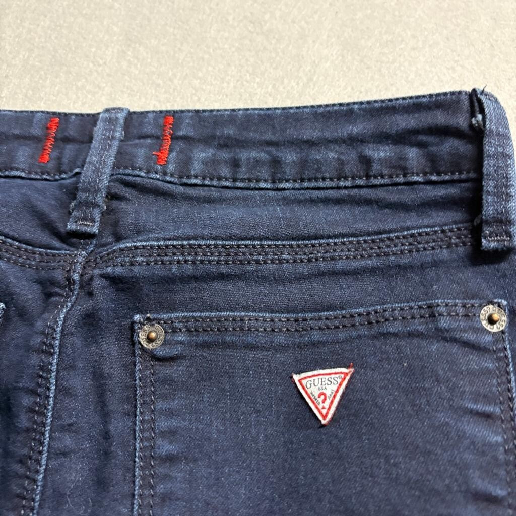 Guess Sienna Curvy Fit Jeans Womens 25 Dark Wash Medium Rise Skinny Denim