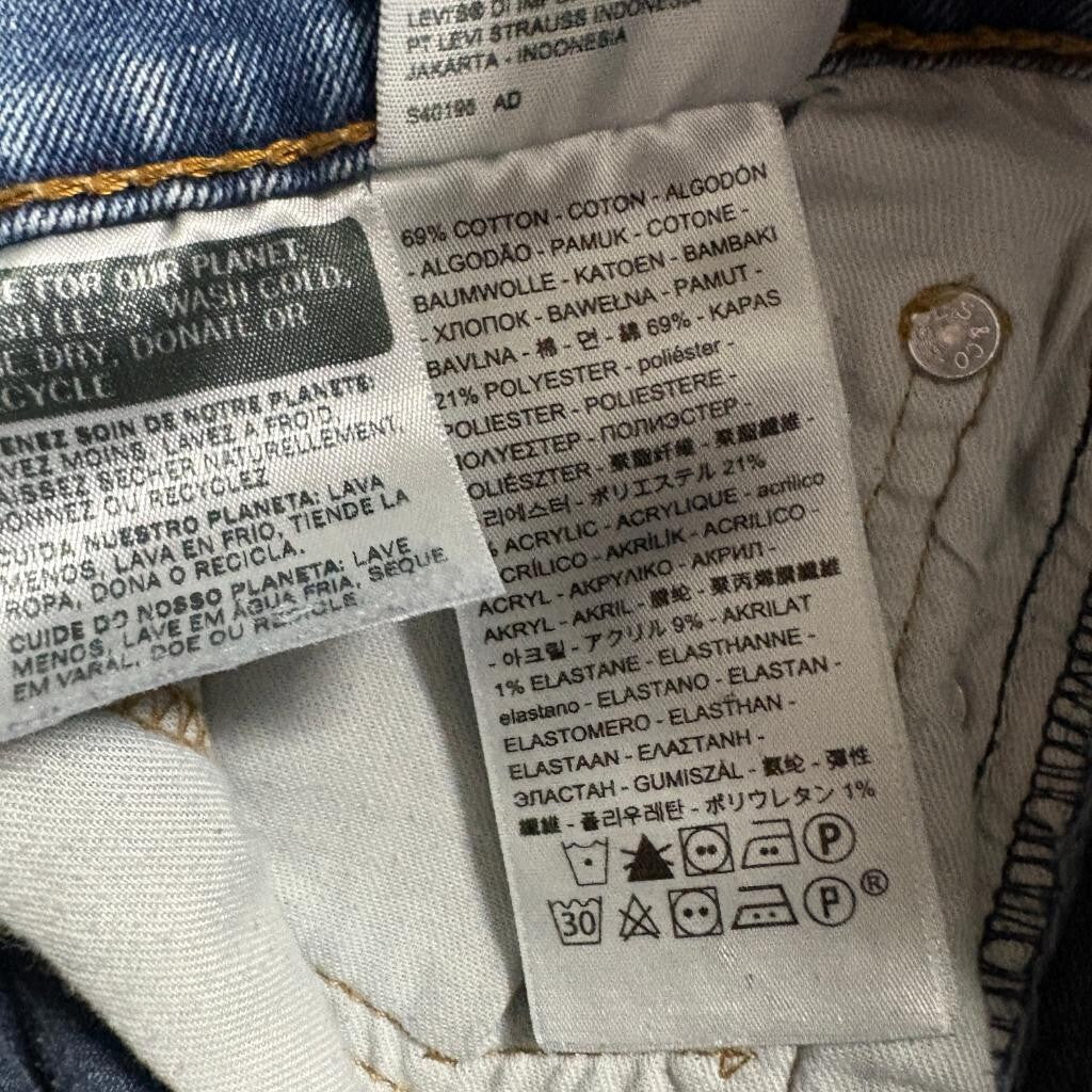 Levis 514 Straight Fit Jeans Mens 32x30 Blue Denim Stretch Pants