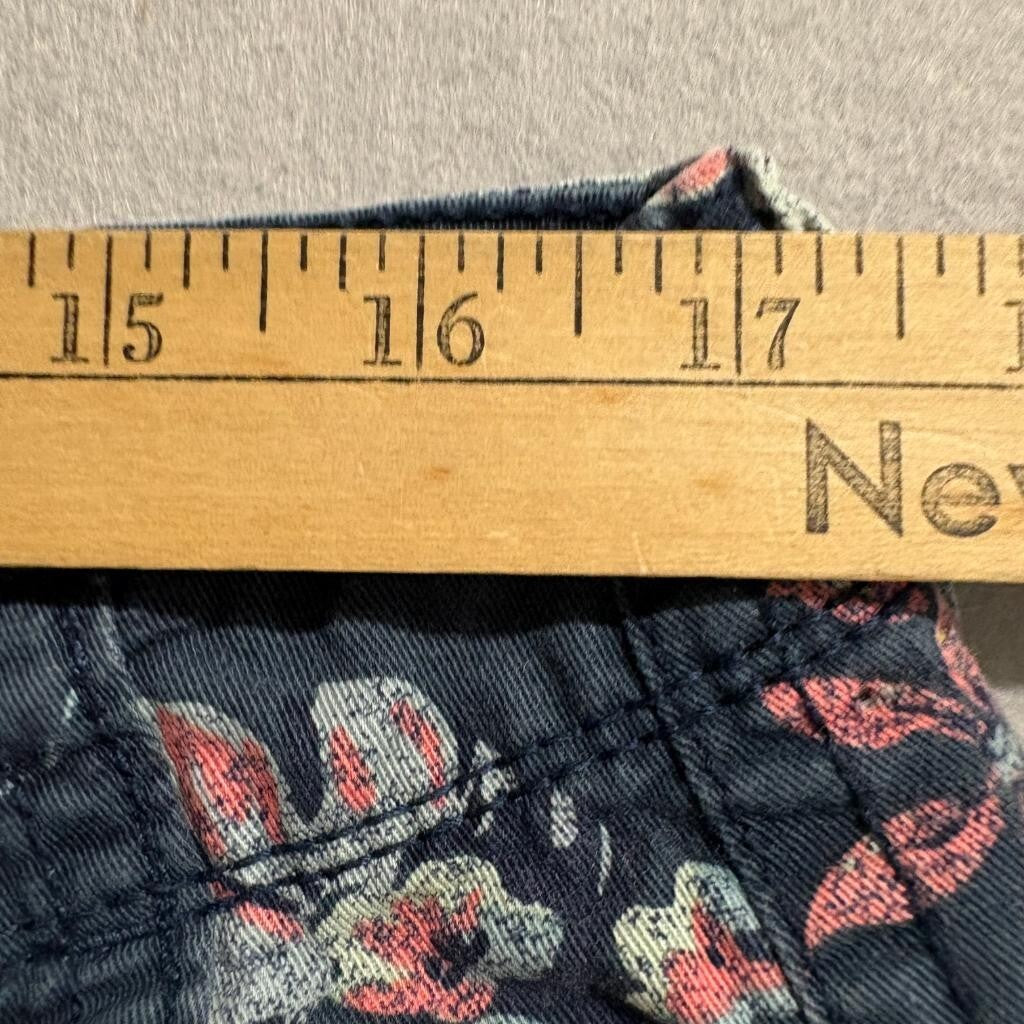 Arizona Jean Co Mens Shorts Size 34 Blue Floral Tropical Cotton Flat Front Chino