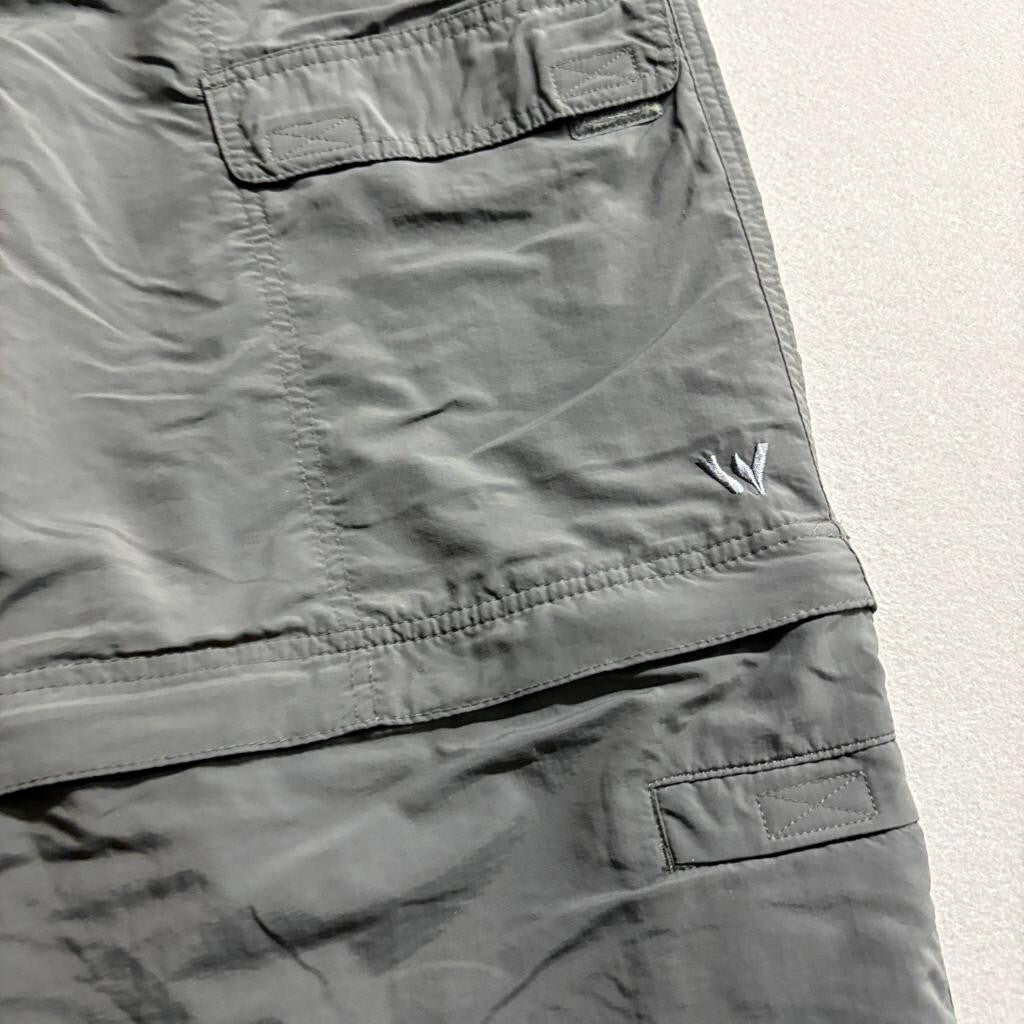 White Sierra Convertible Cargo Pants Mens Large L/32 Gray Nylon Hiking Trail