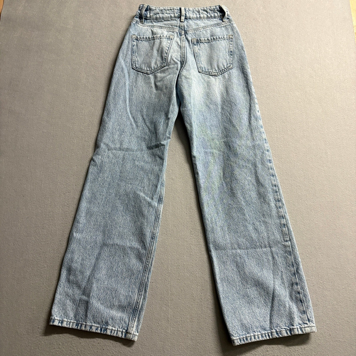 Dynamite Heidi Wide Leg Jeans Womens Size 000 23 Light Wash High Rise Denim