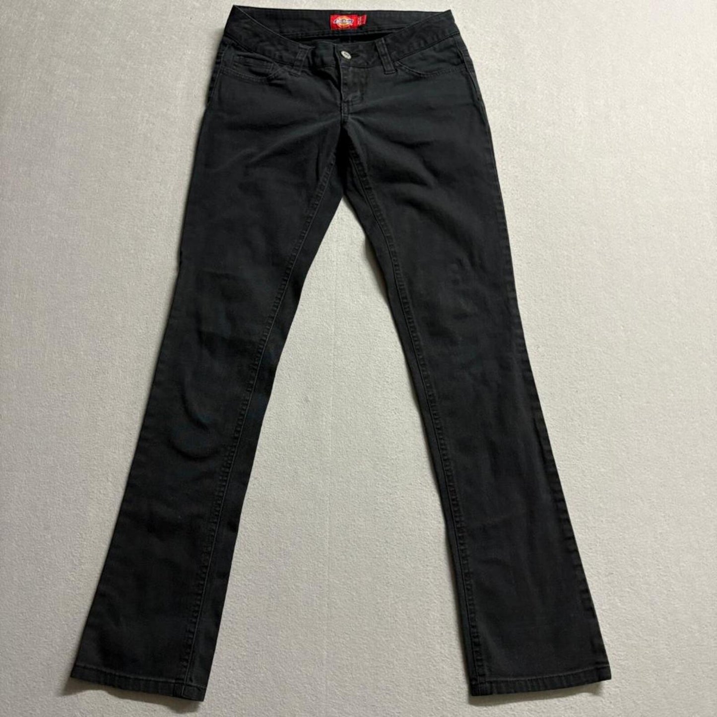 Dickies Womens Pants Size 1 Black Low Rise Bootcut Stretch Chino Workwear