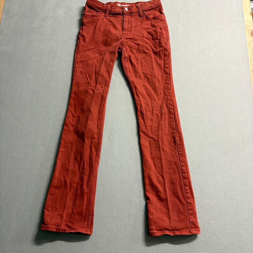 Wrangler Bootcut Jeans Girls Size 16 Regular Rust Orange Red Stretch Denim