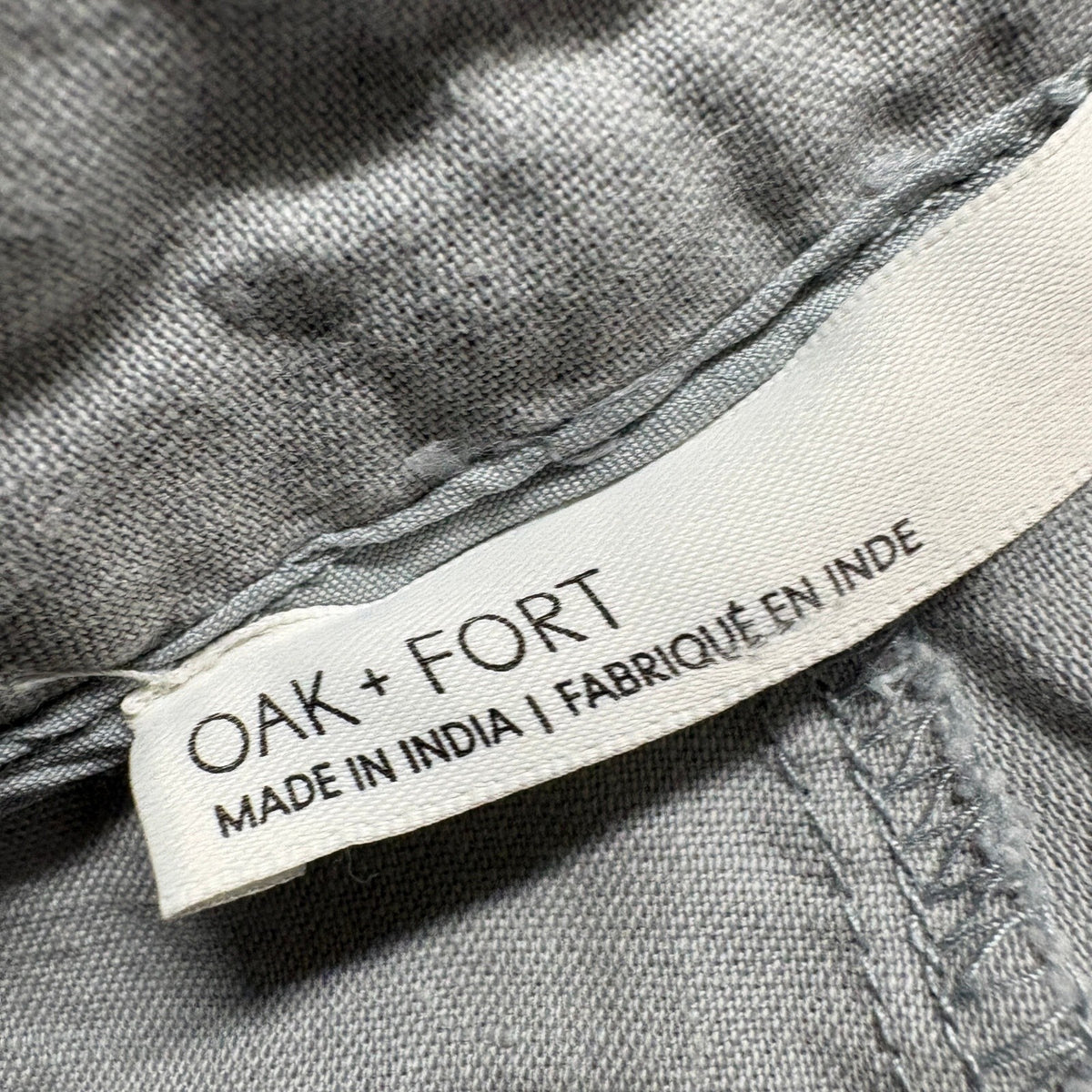 Oak + Fort Womens Linen Blend Wide Leg Pleated Trousers Pants Gray Size Small
