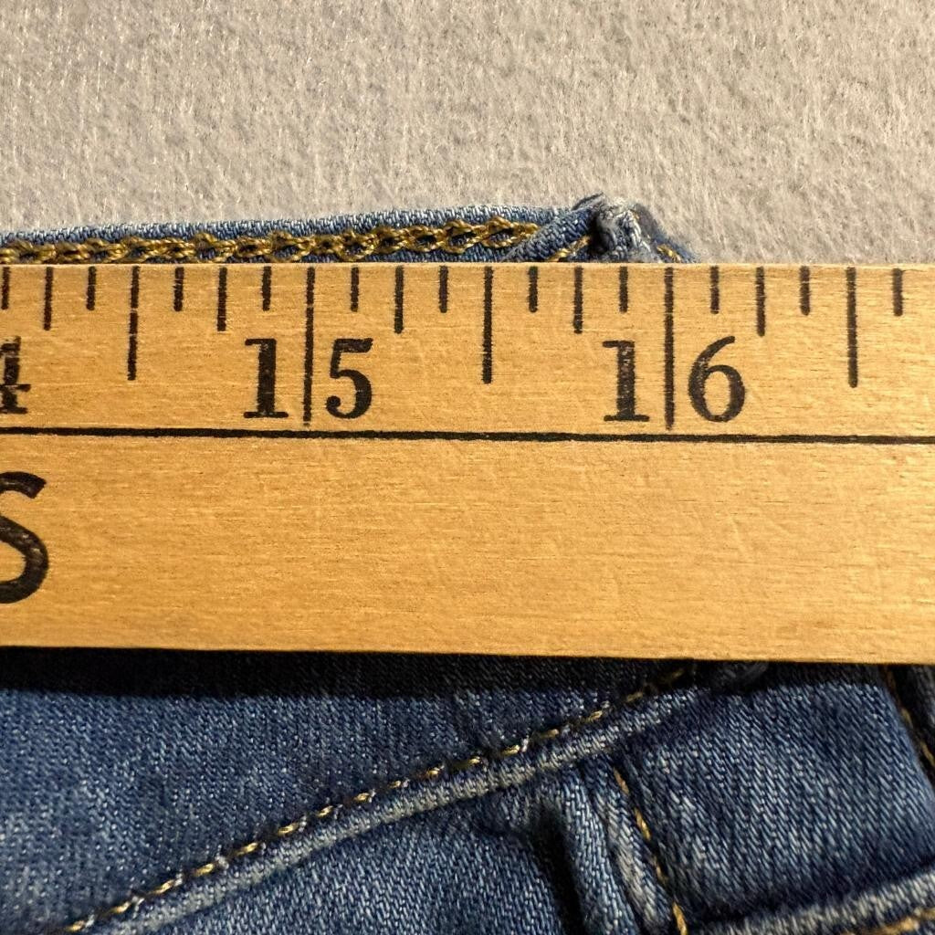 Free People Women Skinny Jeans Size 31 Blue Denim Button Fly Raw Hem Stretch