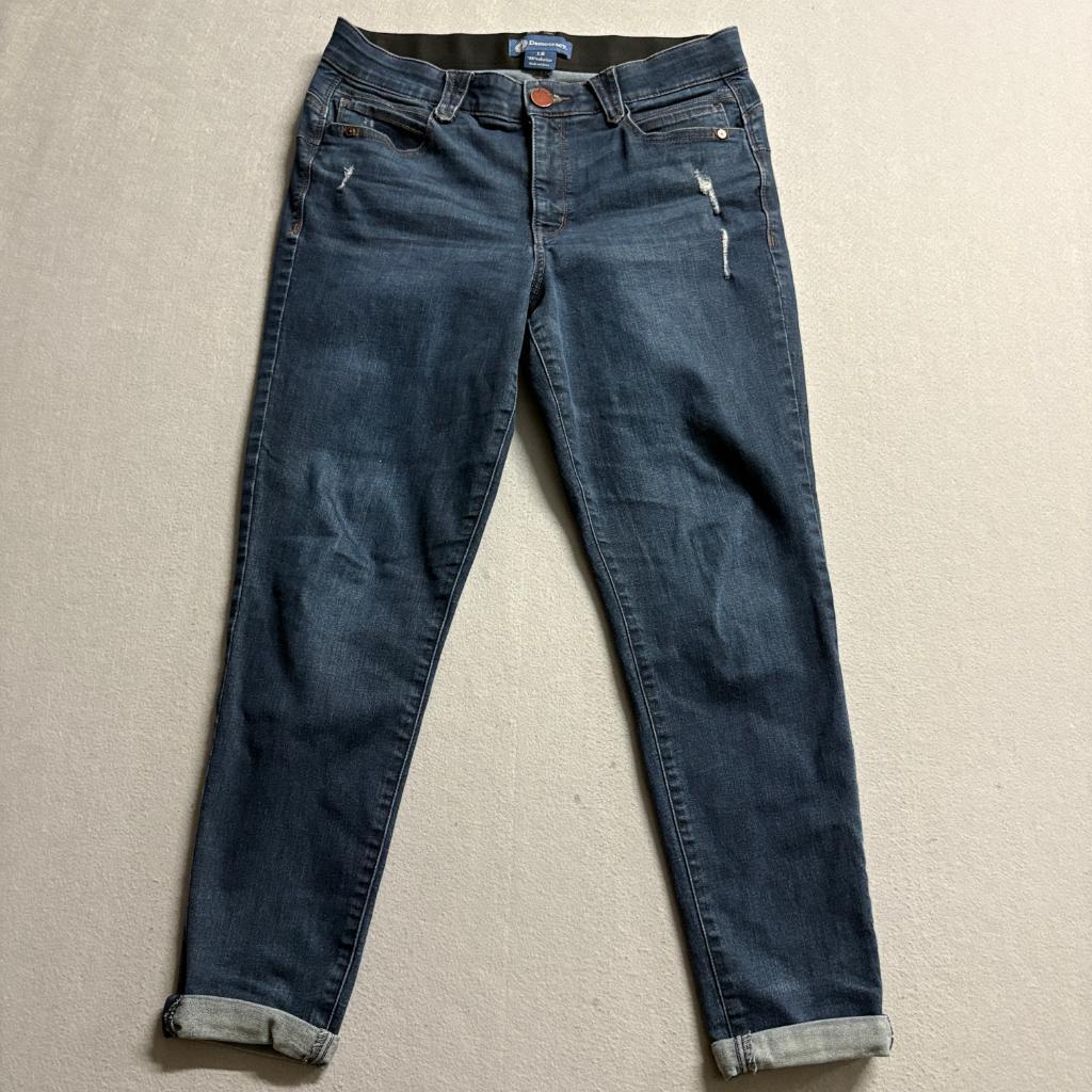Democracy Ab solution Skinny Jeans Womens 12 Blue Denim Distressed Stretch