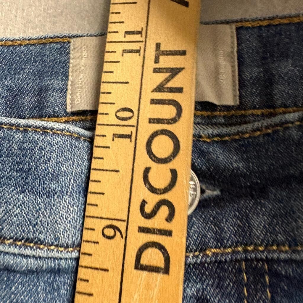 Everlane The Cheeky Bootcut Jeans Womens 28 Blue Denim High Rise Raw Hem Stretch