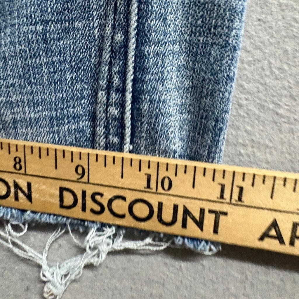 Hint of Blu Wide Leg Jeans Womens Size 25 Blue Denim Raw Hem High Rise Stretch